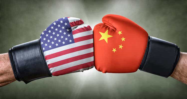 A boxing match between the USA and China