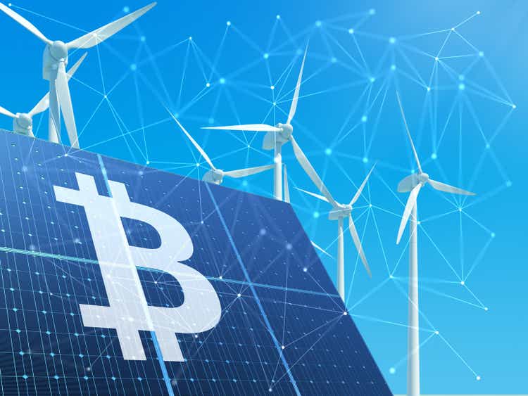 Bitcoin mining with green energy.
