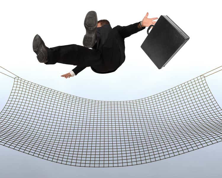 Businessman falling