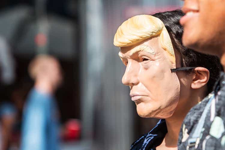Person Wears Donald Trump Mask At Atlanta Halloween Parade