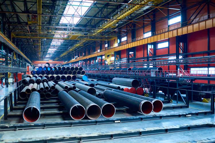 Modern pipe mill with steel pipe