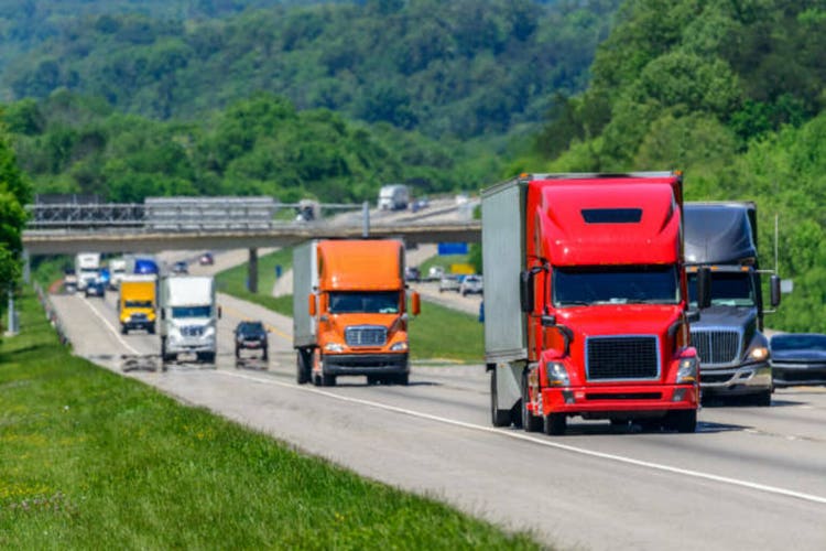 Heavy Traffic On The Interstate Highway