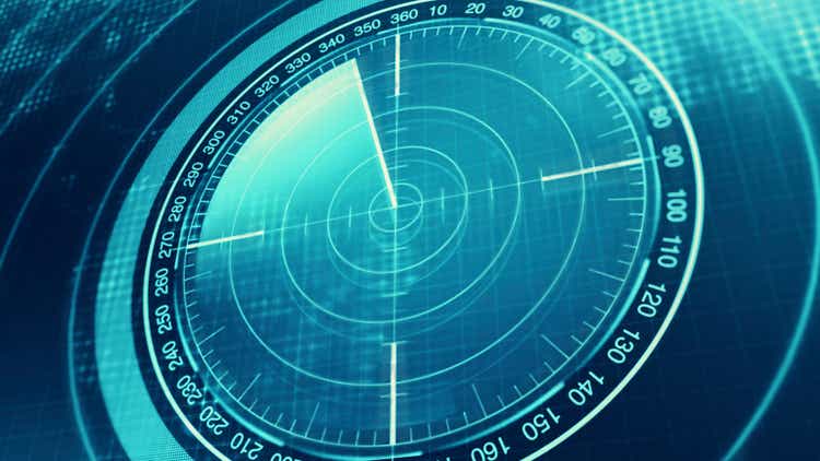 Sonar Screen For Submarines And Ships. Radar Sonar With Object On Map. Futuristic HUD Navigation monitor