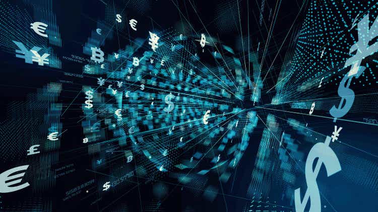 Financial technology concept. Technological abstract background.