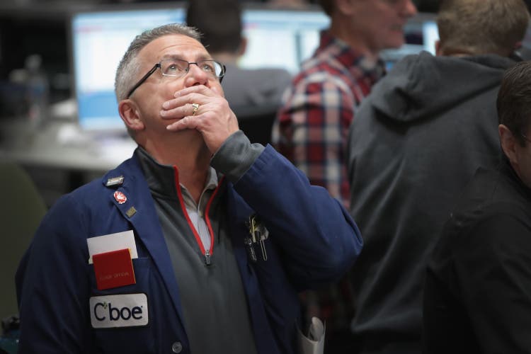 Traders React To Market Volatility On Floor Of Cboe