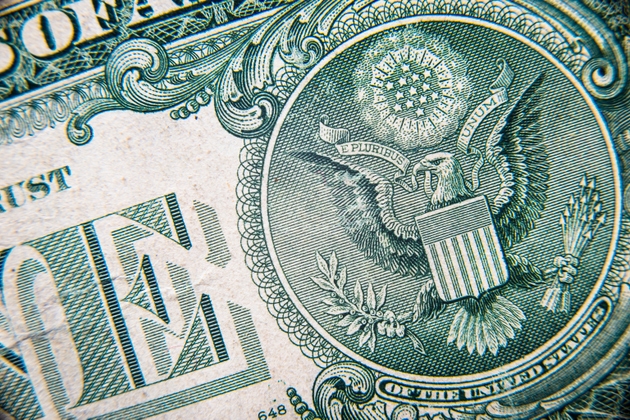 US Dollar bill, super macro, close up photo