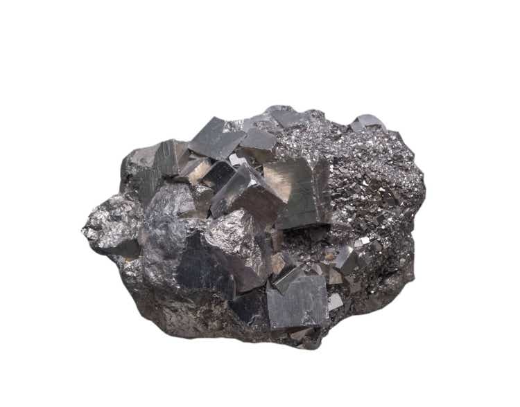 The iron ore on a white background