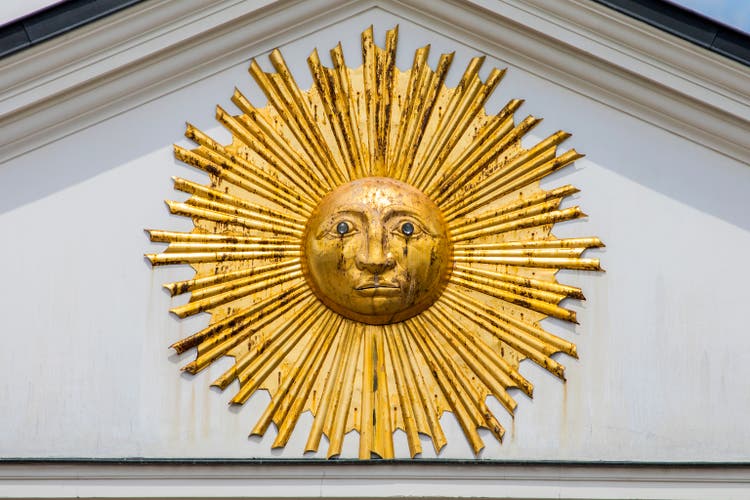 Sun Sculpture on a Building in Lille, France