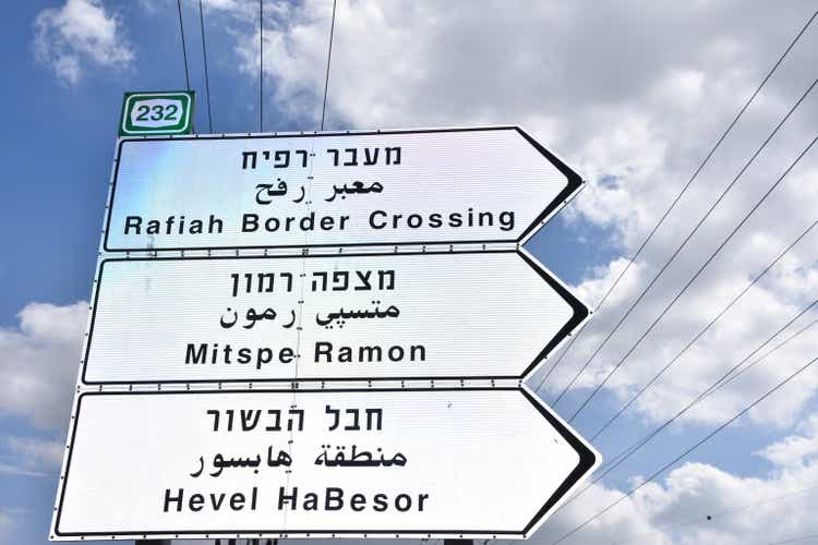 Road sign in southern Israel