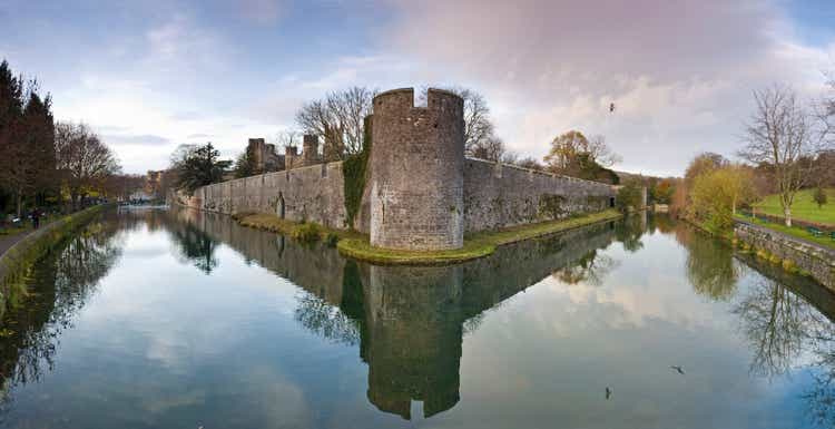 Moat and walls, Wells, UK