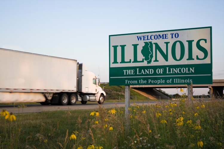 Semi Truck entering Illinois