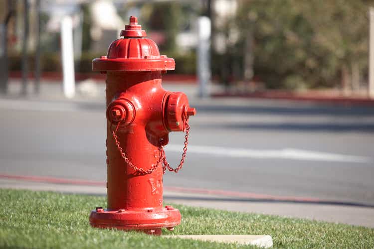 Typical american red fire hydrant