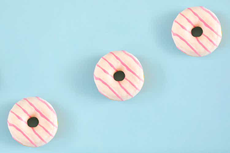 Donuts on blue background