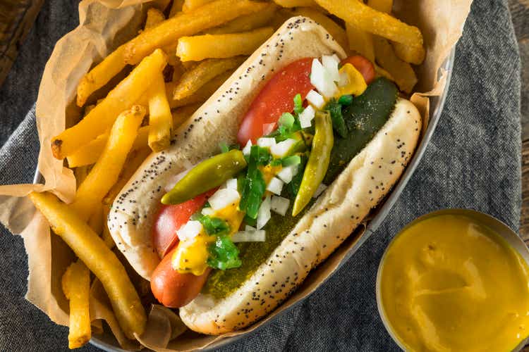 Homemade Chicago Style Hot Dog with Mustard