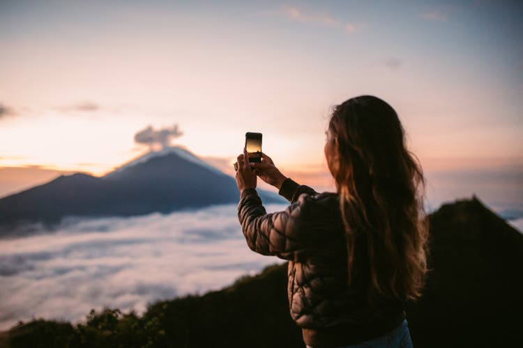 Photographing sunset