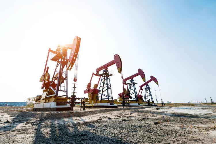 Oil pumps working under the sky