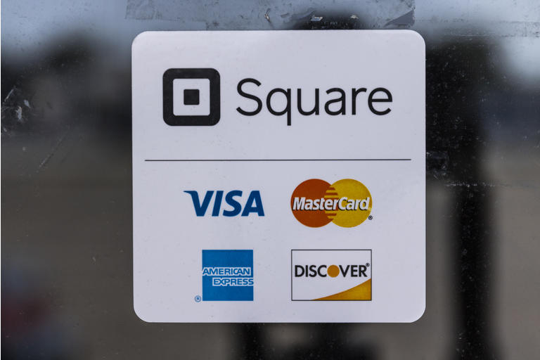 Modern credit methods including Square, Visa, Master Card, American Express and Discover II