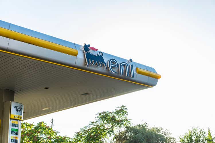 Eni gas station in Sicily, Italy