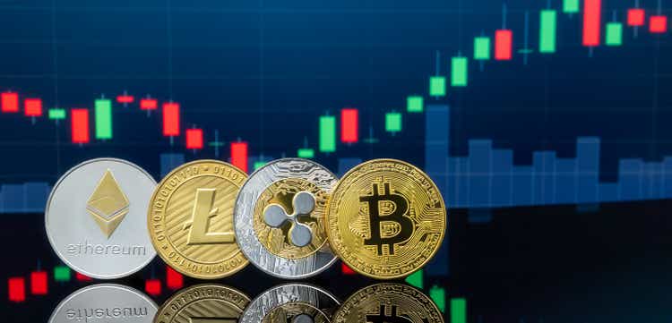 Bitcoin and cryptocurrency investing concept.