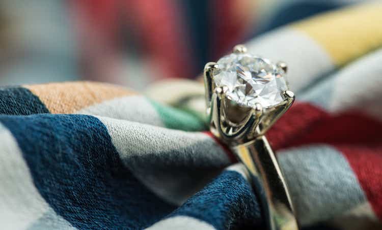 Diamond Ring With Silk Scarf