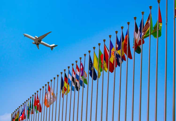 flags and airplane