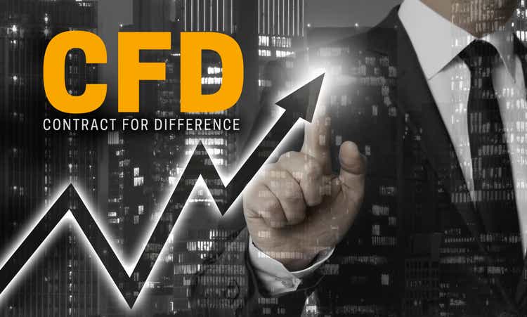 CFD concept is shown by businessman