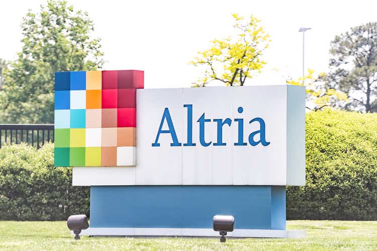 Altria office sign in the capital of Virginia near the tobacco business across the street, the parent company of Philip Morris