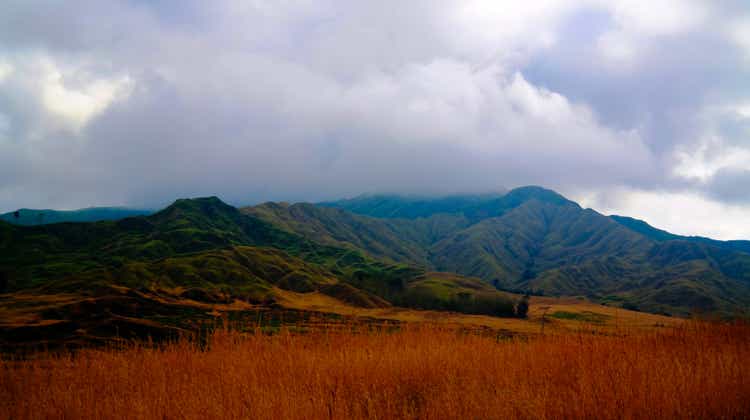 Landscape of Kratke mountain range around Ramu river and valley, Eastern Highlands Province, Papua New Gunea