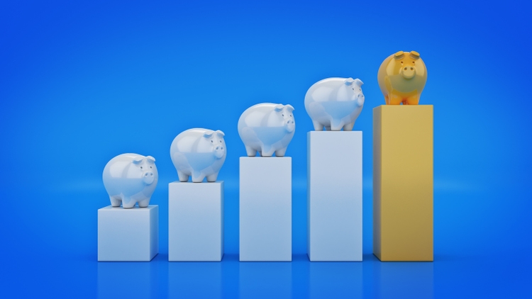 piggy graph. 3d rendering