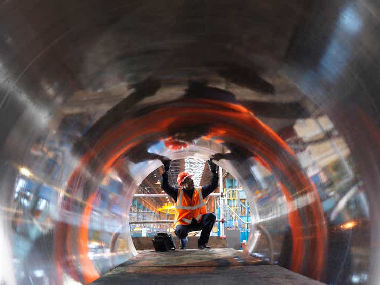 Engineer Testing Forged Steel