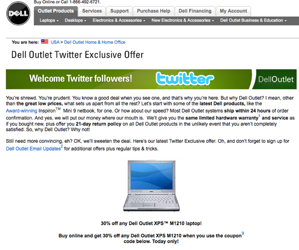 Dell Twitters Exclusive Discounts (PrivateDELLOLDDEFUNCT716
