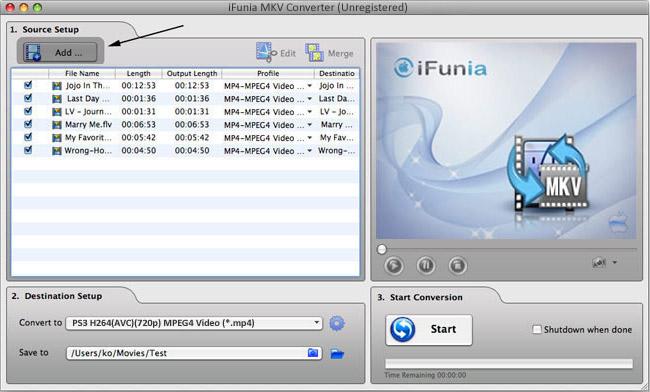 How to convert MKV to AVI, MOV, FLV, PS3 and MP4 on MAC with iFunia MKV