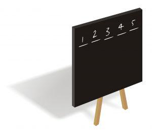 Blackboard with list of 5