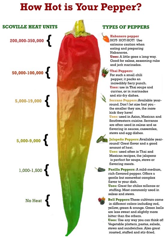Pepper Scoville Scale Chart