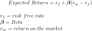 how to calculate expected market return in capm model