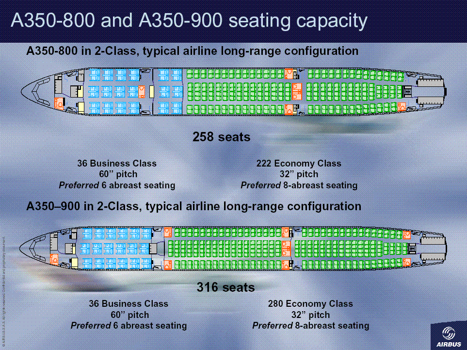 A350 1000 схема салона