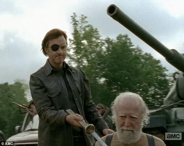Brutal: Hershel awaits his fate at the hands of The Governor on last night