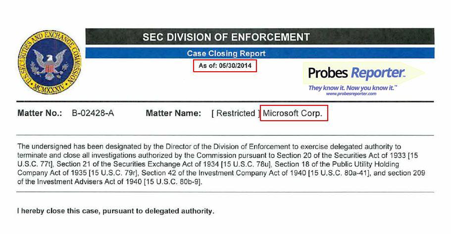 Microsoft Keeping Investors In The Dark On Its SEC Investigations ...