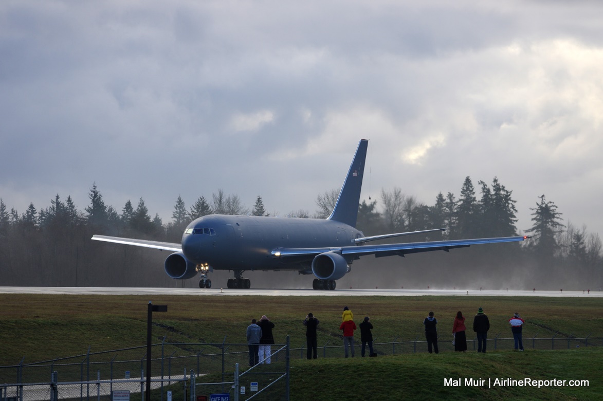 Figure 1: Boeing 767-2C tanker prior to its first flight (Source. airlinere...