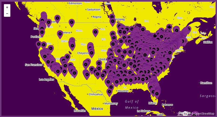 Planet Fitness Locations Usa Map | Time Zones Map