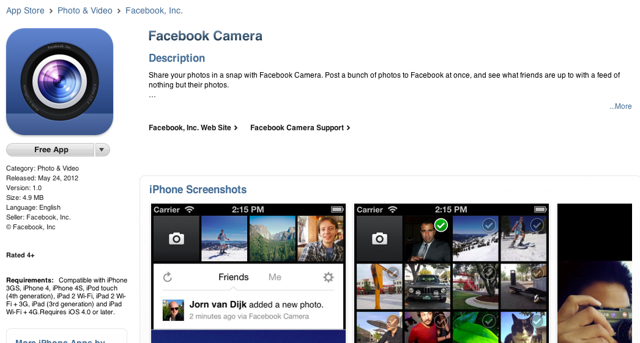 Facebook Is Debuting A Camera Application