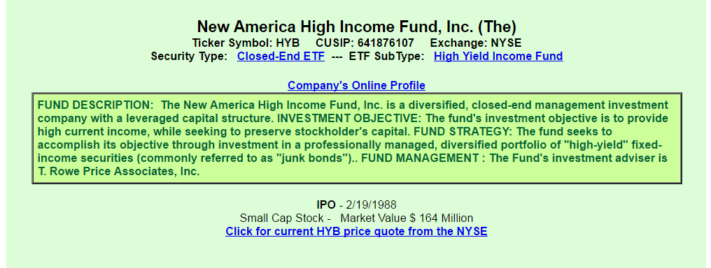 New America High Income Fund Inc New America High Income Fund: A Good Or Bad Investment? (NYSE:HYB