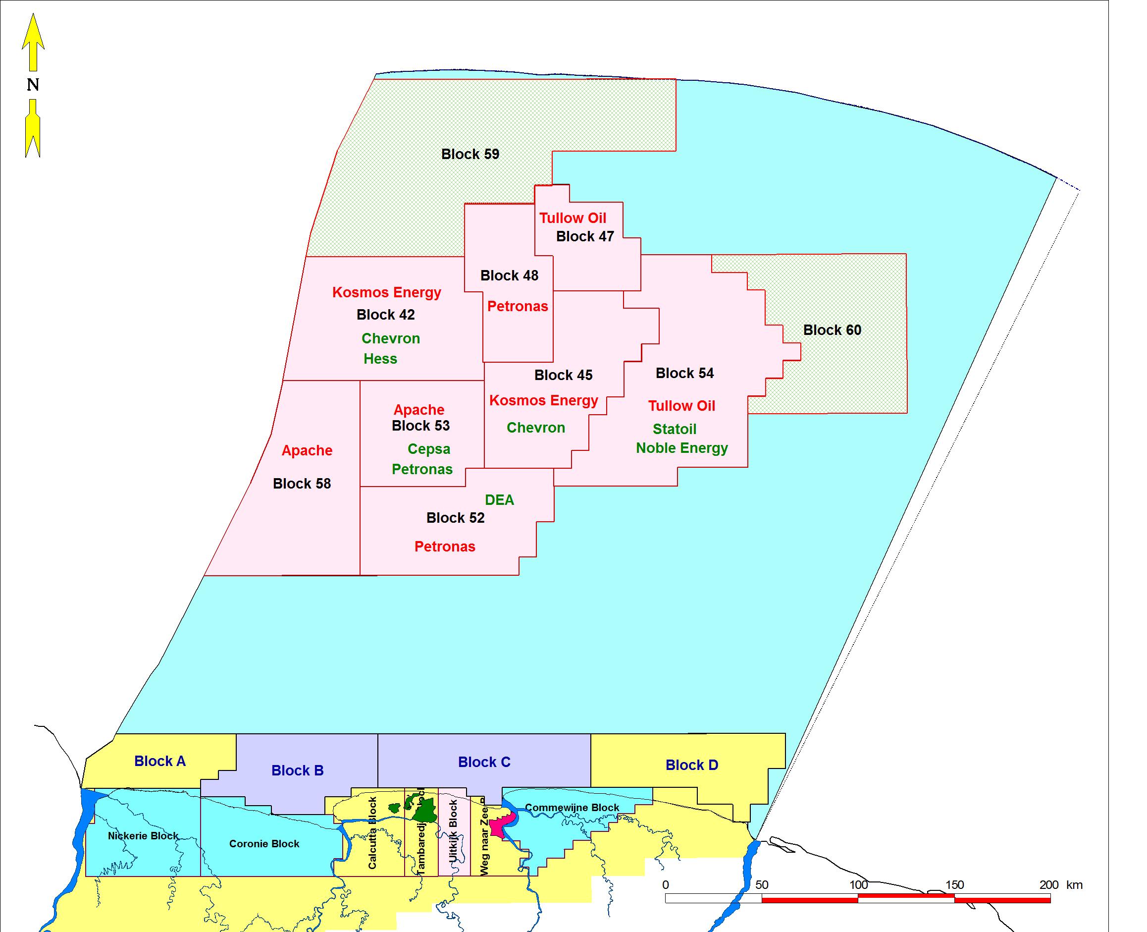 Guyana Oil Blocks Map