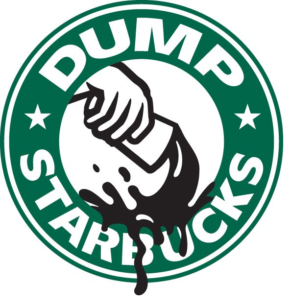 Our stickers on Starbucks signage - BOYCOTT STARBUCKS If you would like  stickers to place around your city, stay tuned.