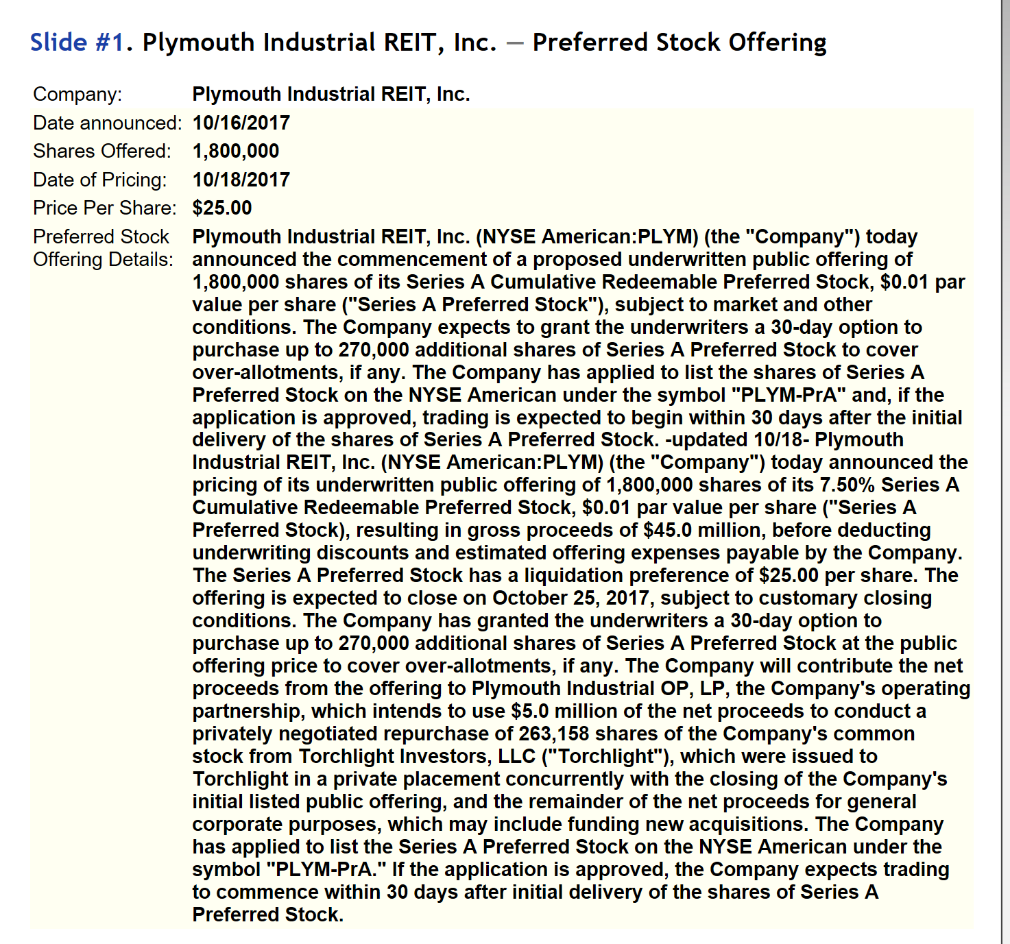 Plymouth Industrial REIT From The Perspective Of A Preferred Investor