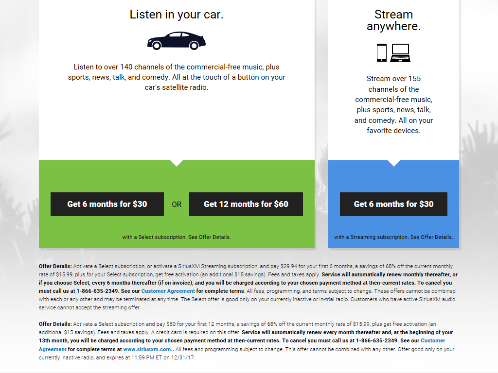 Discount Pricing Offers For Sirius XM Subscriptions ...