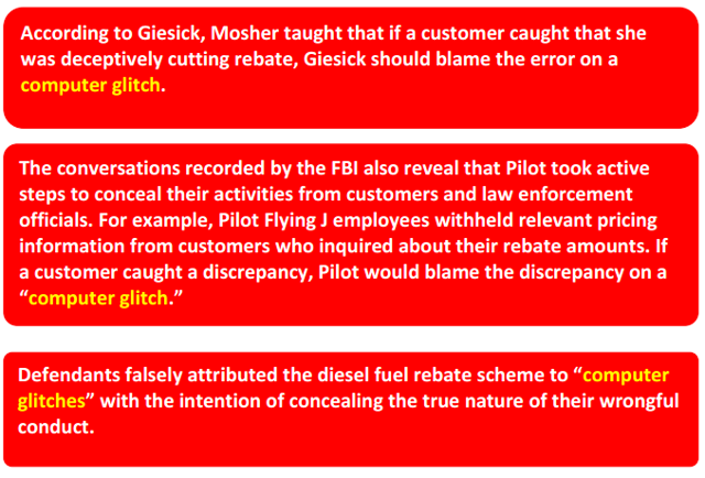 in the pilot flying j lawsuit the fbi recorded pilots actions to conceal its illegal activities from customers if a customer caught a discrepancy - Pilot Fleet Card in the pilot flying j lawsuit the fbi recorded pilots actions to conceal its illegal activities from customers if a customer caught a discrepancy - Pilot Fleet Card