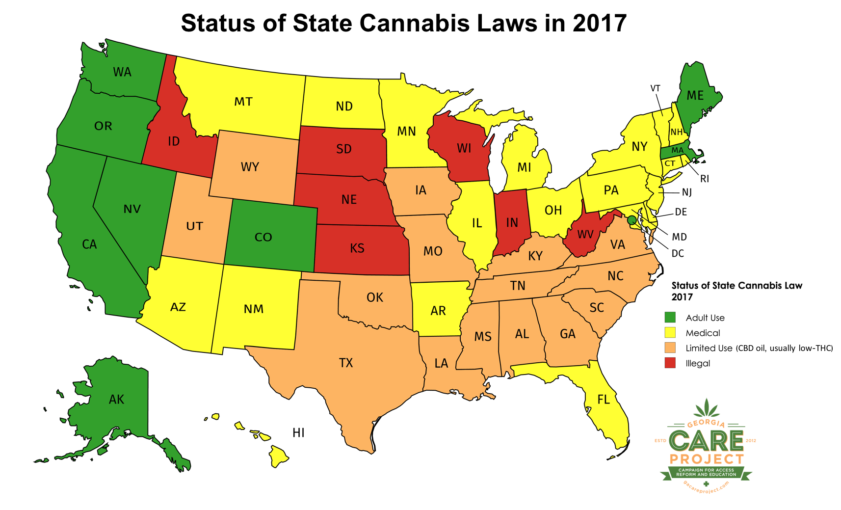 Map Of Legalized Weed States World Map