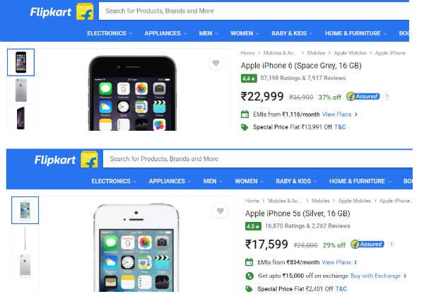 Iphone 5S & 6 price india 