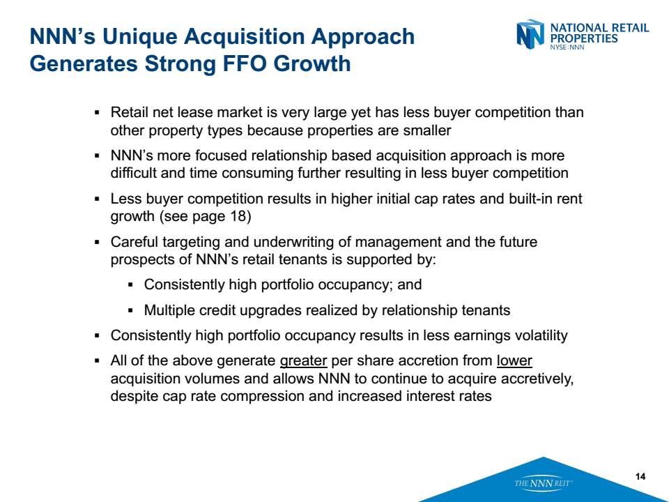 National Retail Properties (NYSE:NNN) Updates FY17 Earnings Guidance